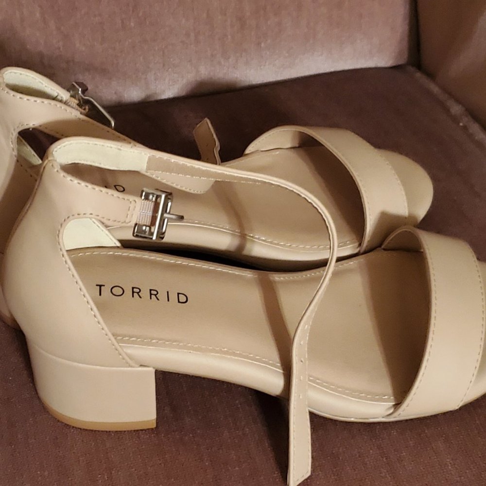 Torrid Nude Open Toe Small Heel Size 8WW